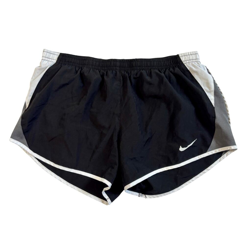 Nike Women's Dri-FIT Tempo Running Shorts Gray Black Medium Lined Athletic